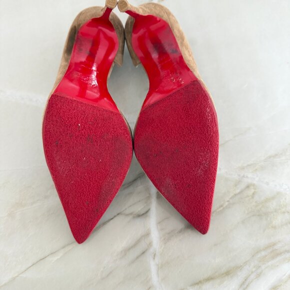 Christian Louboutin Iriza 100 Veau in Velour Cappuccino - Picture 3 of 6